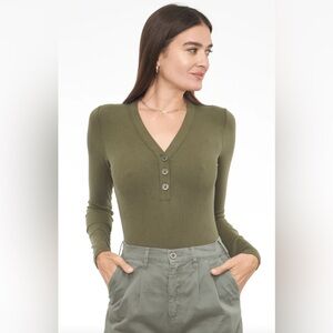 Pistola Olive Green Ribbed Bodysuit